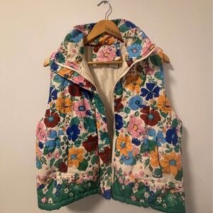 Floral puffer Vest